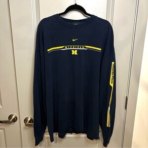 Nike Team Michigan Wolverines Long Sleeve Shirt XXL 🟡🔵